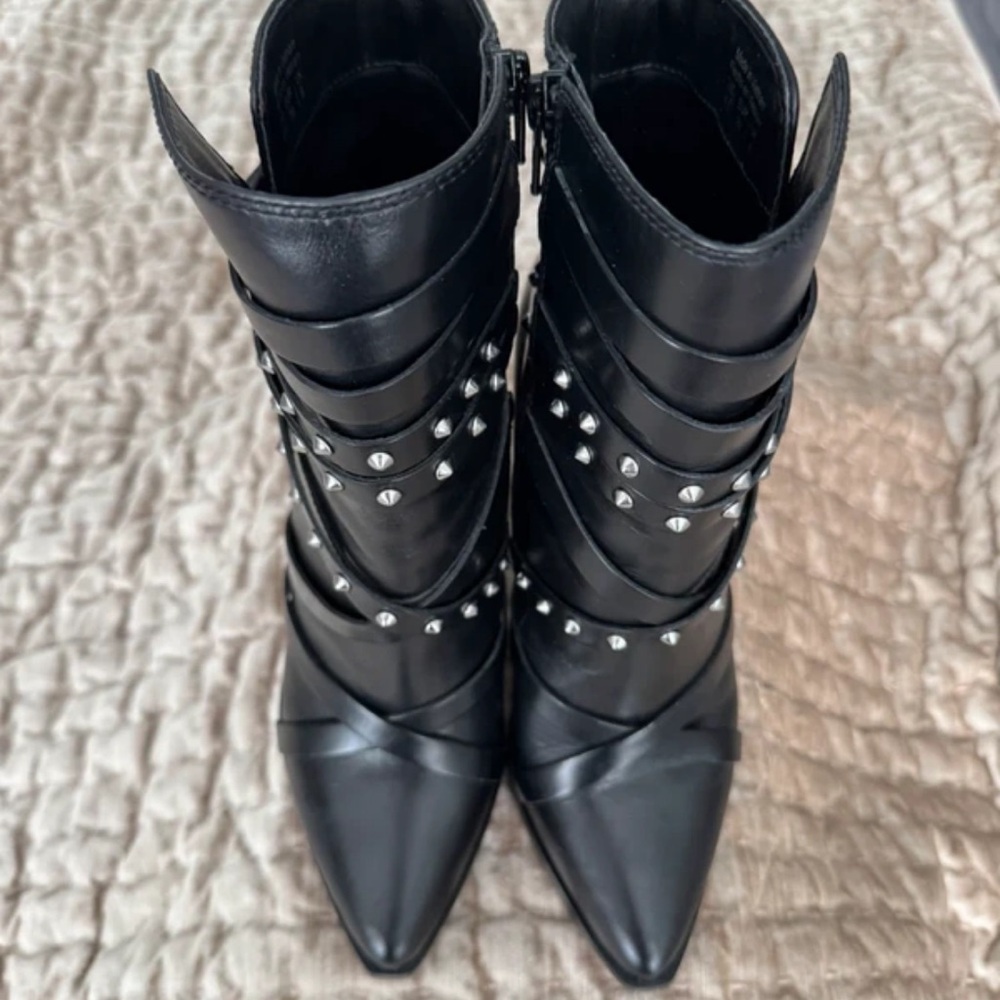 Aldo Black Studded Combat Boots